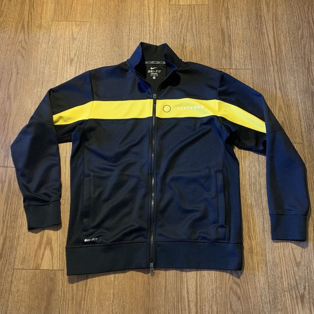 Nike Men's Black and Yellow Track Jacket